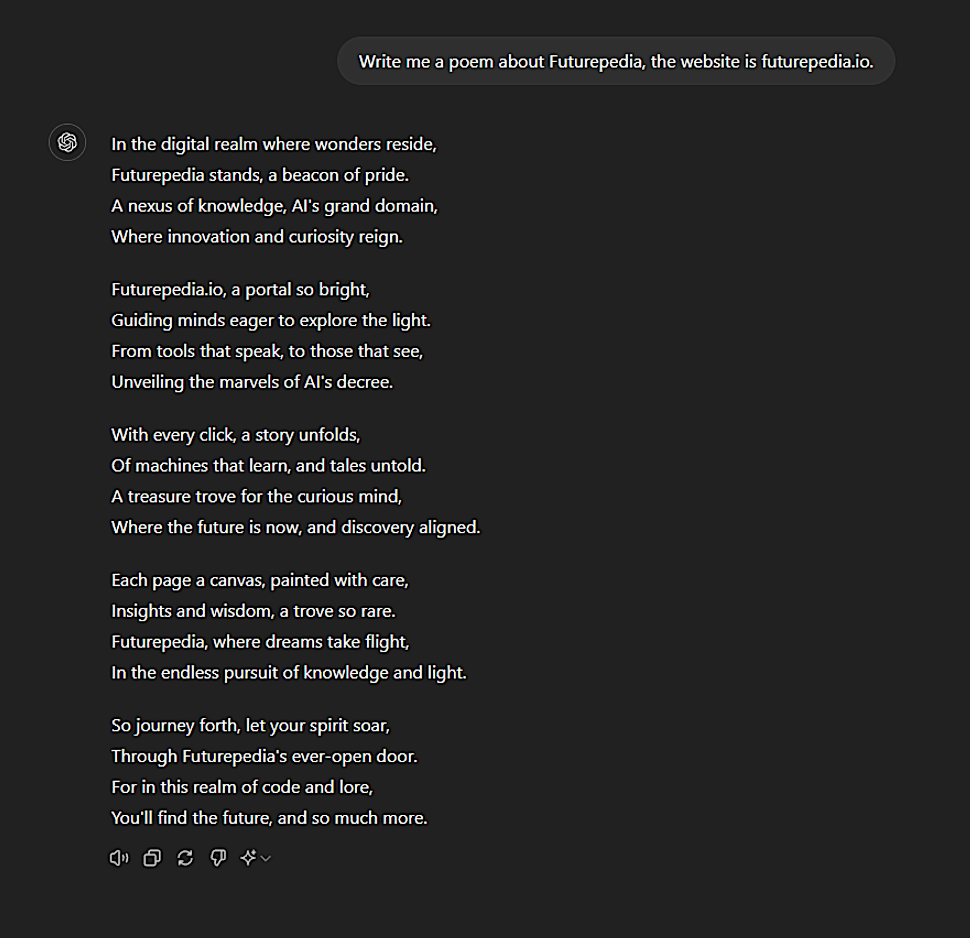 A Poem Written by ChatGPT About Futurepedia