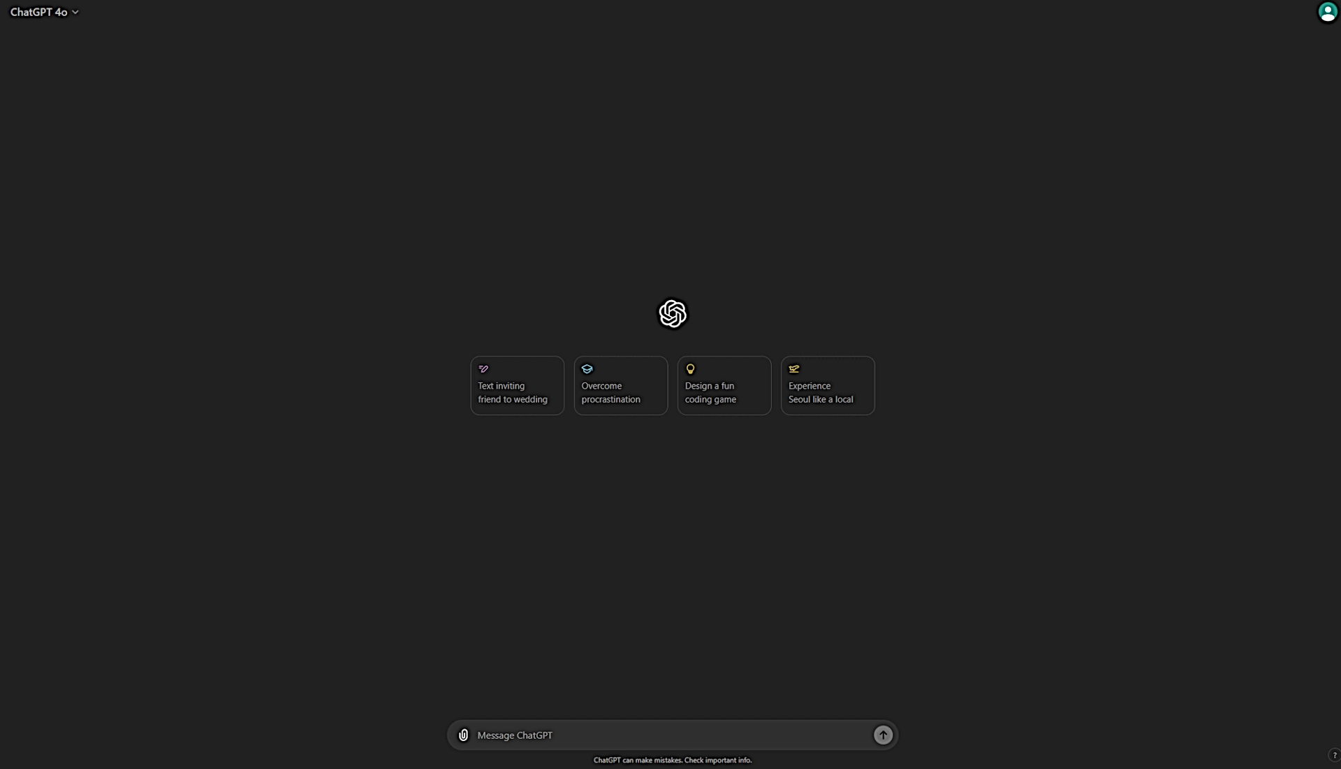 ChatGPT’s Home Screen on the Web Interface