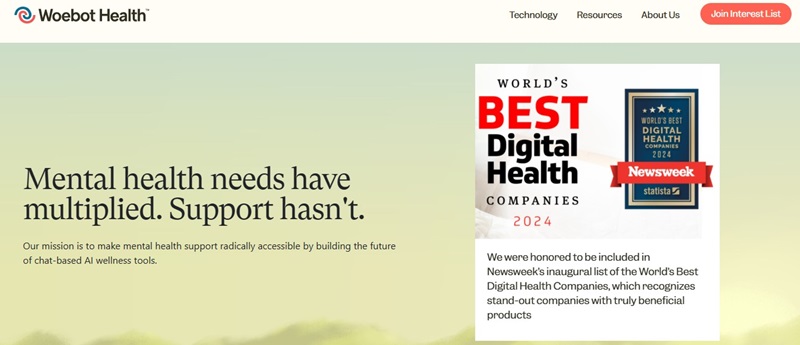 بهترین هوش مصنوعی روانشناسی 2 Woebotدرمانگر دیجیتال مبتنی بر CBT