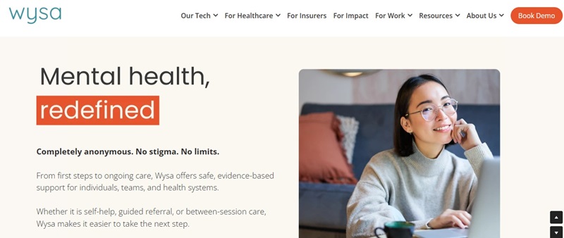 بهترین هوش مصنوعی روانشناسی 3 Wysa پشتیبان روانی با رویکرد جامع