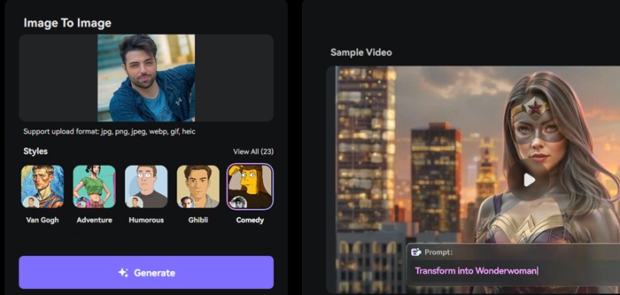 ساخت عکس پروفایل آواتار در Media.io AI Avatar Generator