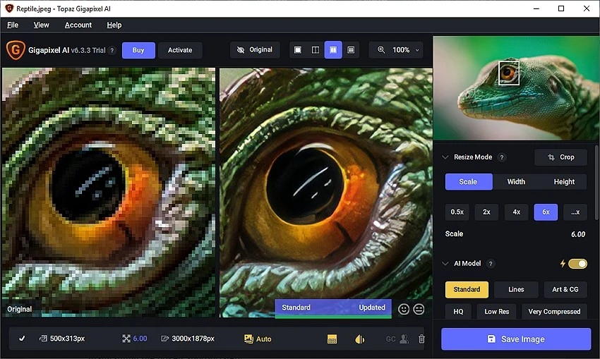 بالا بردن کیفیت عکس با هوش مصنوعی 5 Topaz Gigapixel AI