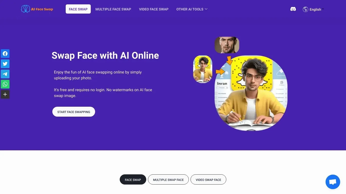تغییر چهره با هوش مصنوعی 5 aifaceswap.io