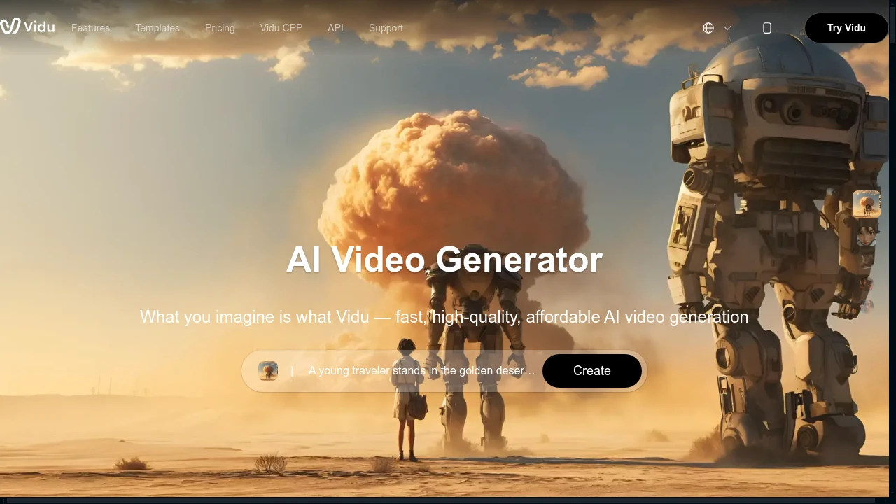 هوش مصنوعی تبدیل عکس به ویدیو 12 Vidu AI